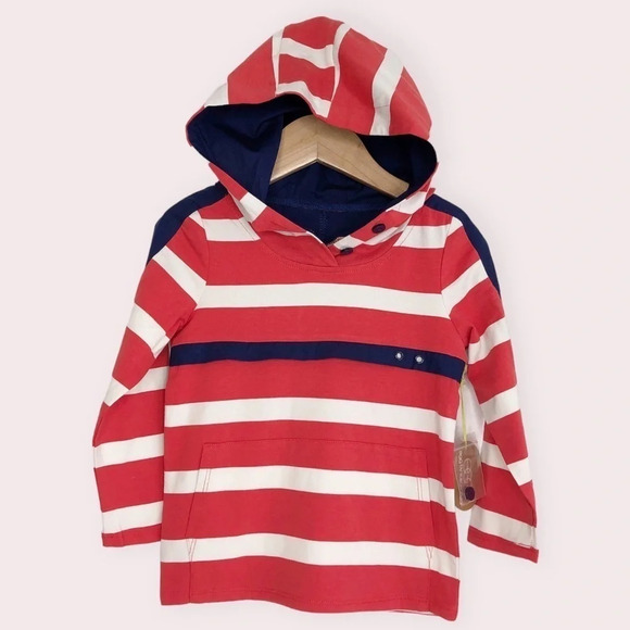 NWT Egg by Susan Lazar shirt long sleeve hoodie jersey red stripe size 2T - Picture 1 of 8